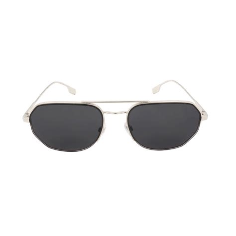 Burberry Henry Gray Border Black Irregular Men's Sunglasses